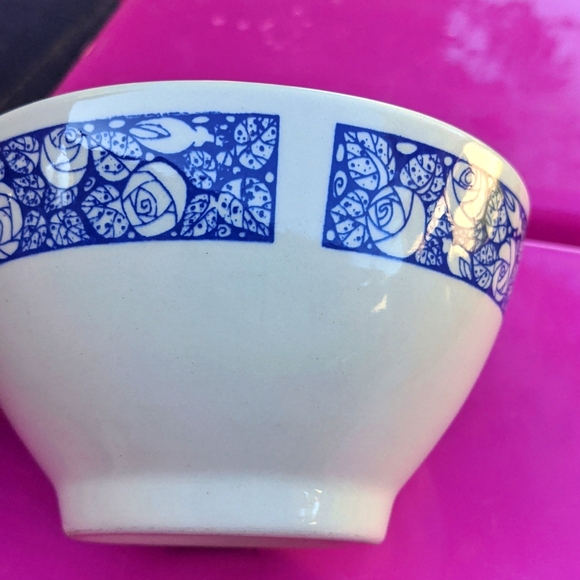 Anfora Mexico blue & white roses bowl - Picture 4 of 8